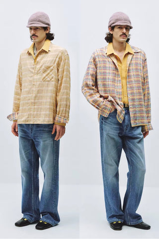 Simple Project Gauze Fringe Plaid Shirt