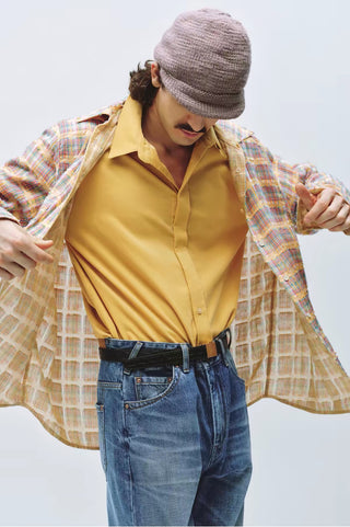 Simple Project Gauze Fringe Plaid Shirt