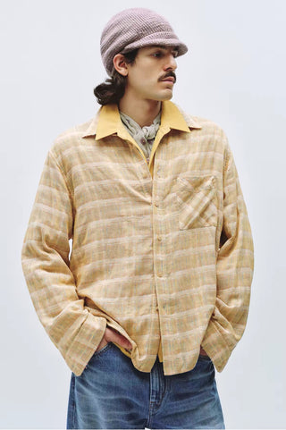 Simple Project Gauze Fringe Plaid Shirt
