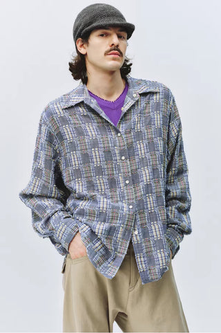 Simple Project Gauze Fringe Plaid Shirt