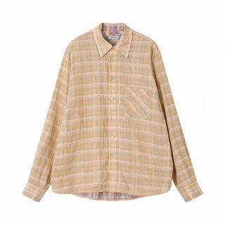 Simple Project Gauze Fringe Plaid Shirt