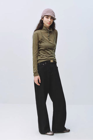 Simple Project Black Straight Leg Jeans