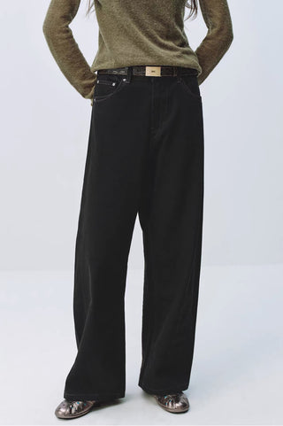 Simple Project Black Straight Leg Jeans