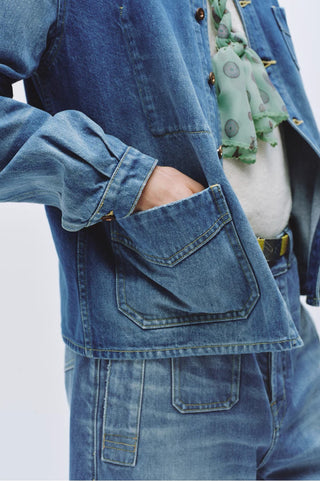 Simple Project French Workwear Denim Jacket