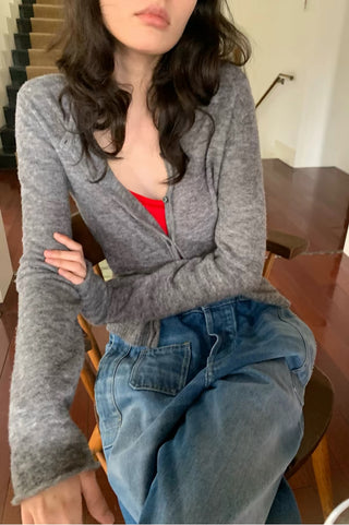 Simple Project Merino Wool Slim-Fit Cardigan