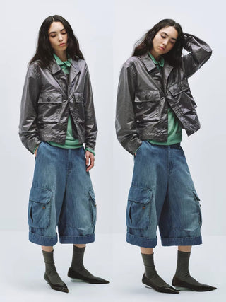 Simple Project Coated Short Jacket