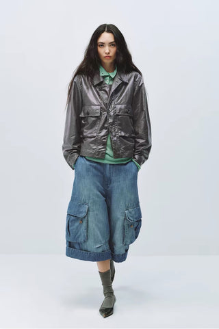 Simple Project Coated Short Jacket