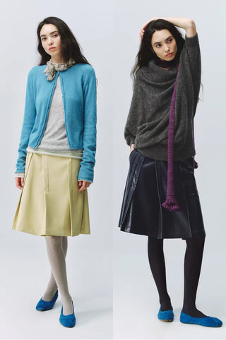 Simple Project Pleated Leather Skirt