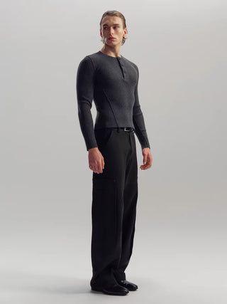 NFAI Wool Henley Long Sleeve Top