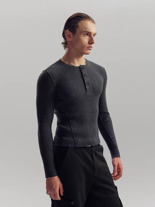 NFAI Wool Henley Long Sleeve Top