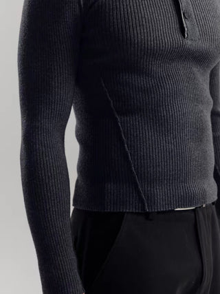 NFAI Wool Henley Long Sleeve Top