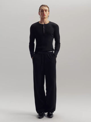 NFAI Wool Henley Long Sleeve Top