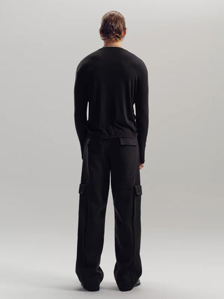 NFAI V-Neck Wool Long Sleeve Top