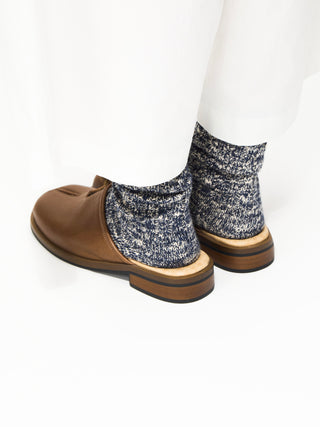 6CRAYON Tabi Mule Slides-Brown