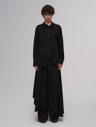 ILNya Asymmetrical Culottes Pants-Black