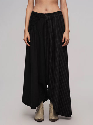 ILNya Asymmetrical Culottes Pants-Black