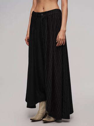ILNya Asymmetrical Culottes Pants-Black