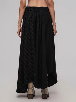 ILNya Asymmetrical Culottes Pants-Black