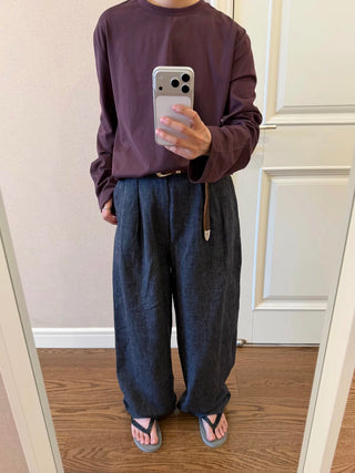 LANSYINLI Ink Bamboo Linen Trousers
