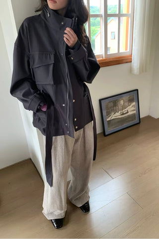 Simple Project Belt Field Jacket