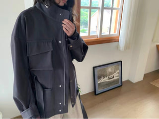 Simple Project Belt Field Jacket