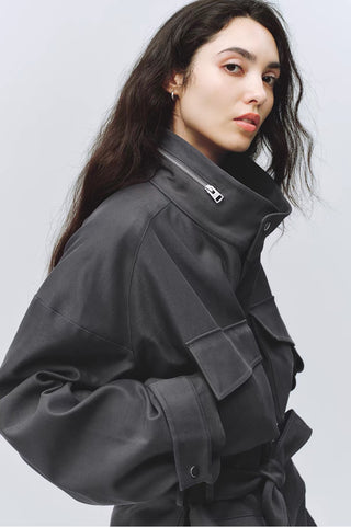 Simple Project Belt Field Jacket