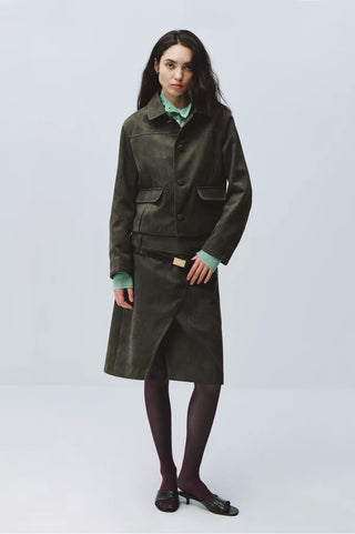 Simple Project Suedette Short Jacket