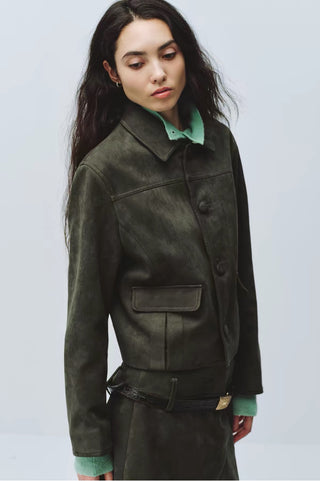 Simple Project Suedette Short Jacket