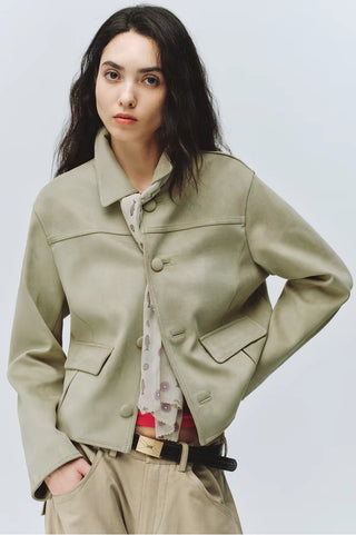 Simple Project Suedette Short Jacket