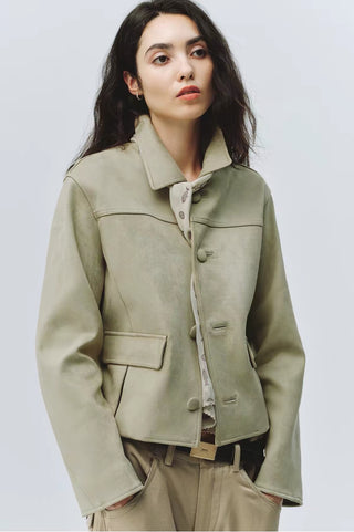 Simple Project Suedette Short Jacket