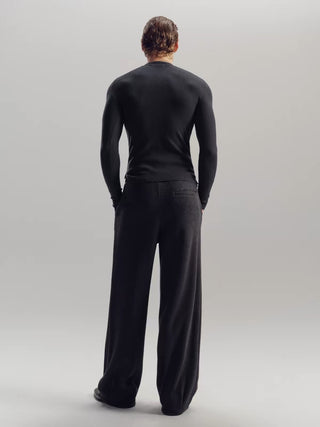 NFAI Straight Shoulder Rib Knit Long Sleeve