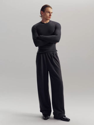 NFAI Straight Shoulder Rib Knit Long Sleeve