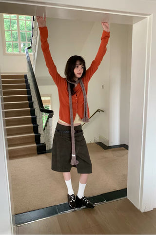 Simple Project Suedette Split Skirt