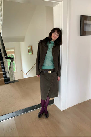 Simple Project Suedette Split Skirt