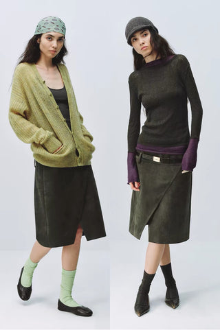 Simple Project Suedette Split Skirt