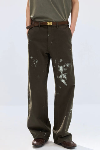 Simple Project Painted Trousers-Palm Green