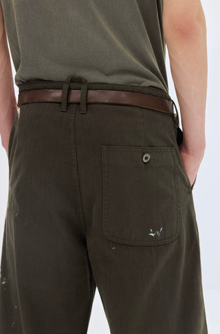 Simple Project Painted Trousers-Palm Green