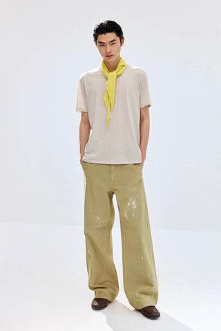 Simple Project Painted Trousers-Khaki