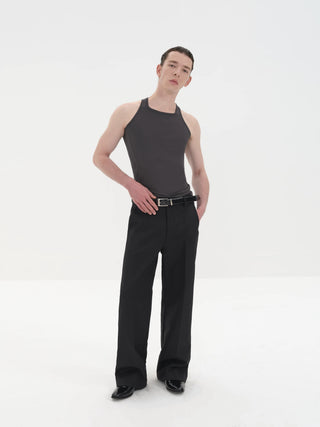 NFAI Tailored Loose Fit Trousers-Washed Black