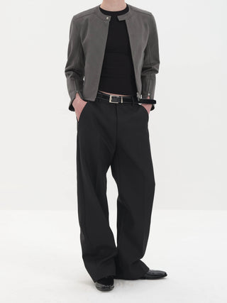 NFAI Tailored Loose Fit Trousers-Washed Black