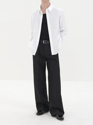 NFAI Tailored Loose Fit Trousers-Washed Black
