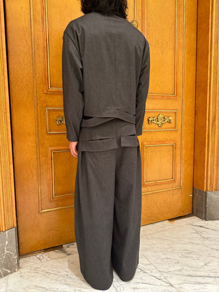 Conchoboe Pleated Pants-Grey