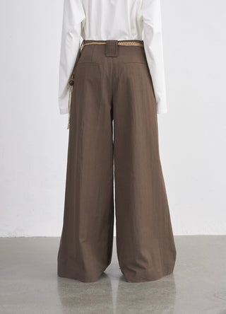 BALIANG Pleated Casual Pants-Sandalwood Brown