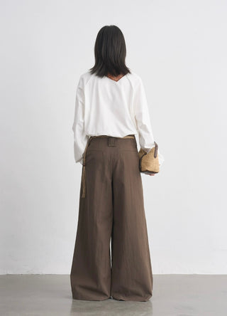 BALIANG Pleated Casual Pants-Sandalwood Brown