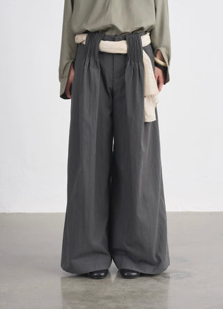 BALIANG Pleated Casual Pants-Rime Gray