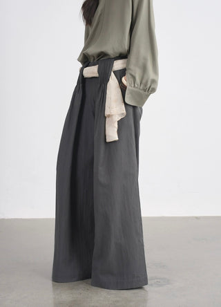 BALIANG Pleated Casual Pants-Rime Gray