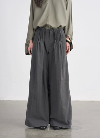BALIANG Pleated Casual Pants-Rime Gray