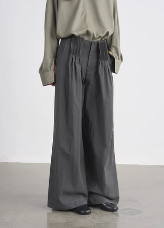 BALIANG Pleated Casual Pants-Rime Gray