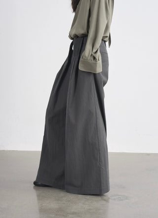 BALIANG Pleated Casual Pants-Rime Gray