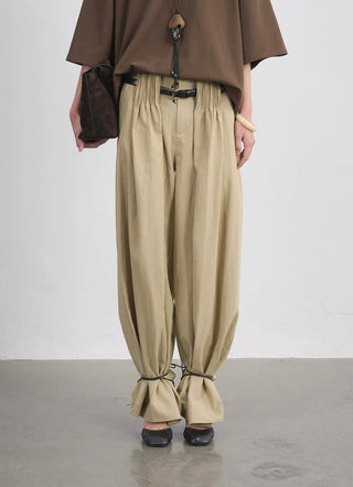 BALIANG Pleated Casual Pants-Sand Khaki